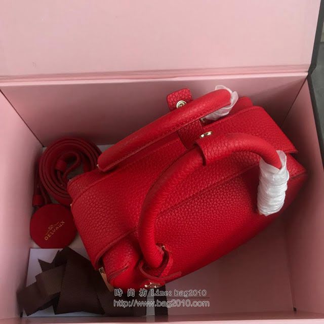 DELVAUX女包 Delvau單肩斜挎包 半手工Cool box 小號 德爾沃女手提包 手拎包 大紅色  fcs1197